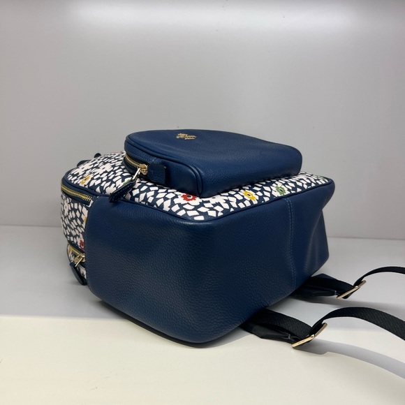 NWT Coach Court Backpack In Flower Pot Print Deep Blue Leather CBM23 - Picture 4 of 6